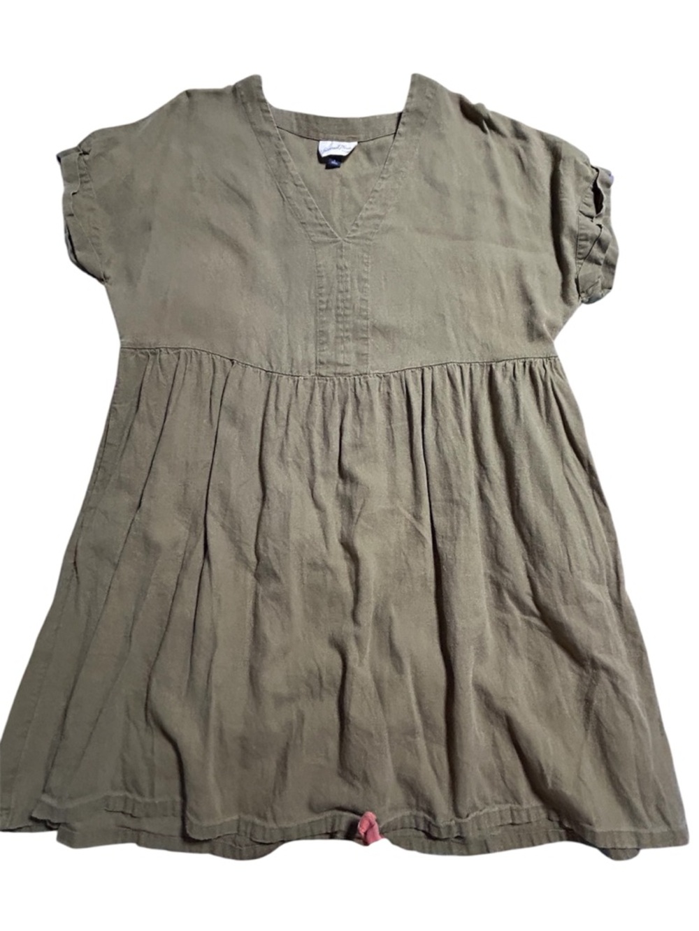 Universal Thread Olive Green Short Sleeve Tiered Dress